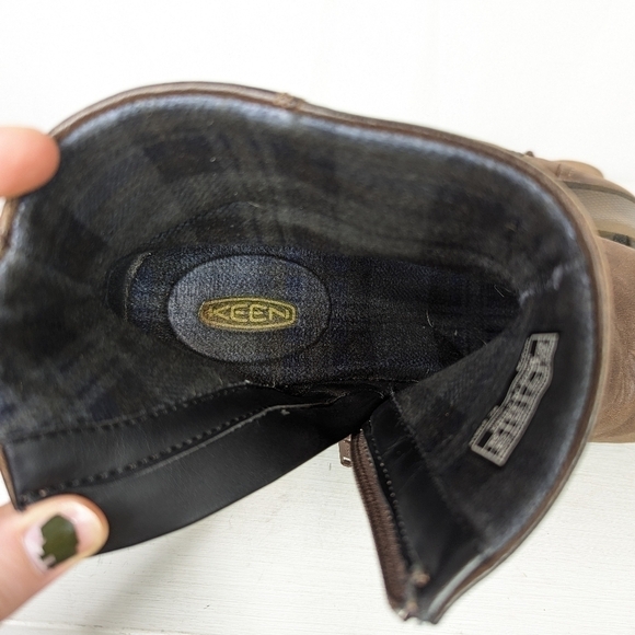 Keen Kate Leather Wedge Zip Up Ankle Bootie Boots - Picture 6 of 8